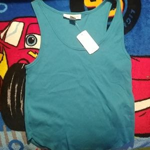 Teal ribbed tank